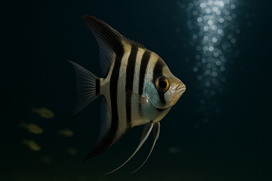 Zebra Angelfish - Bold Bar Pattern Pterophyllum scalare (Freshwater Angelfish)