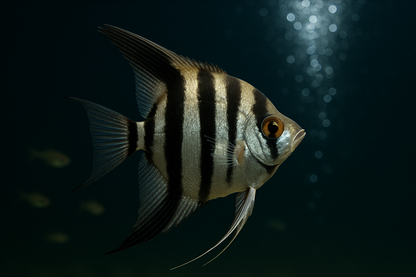 Zebra Angelfish - Bold Bar Pattern Pterophyllum scalare (Freshwater Angelfish)