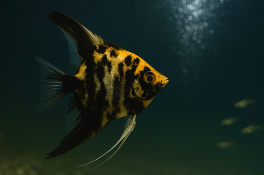 Marble Angelfish - Black & Gold Pattern Pterophyllum scalare (Unique Markings)