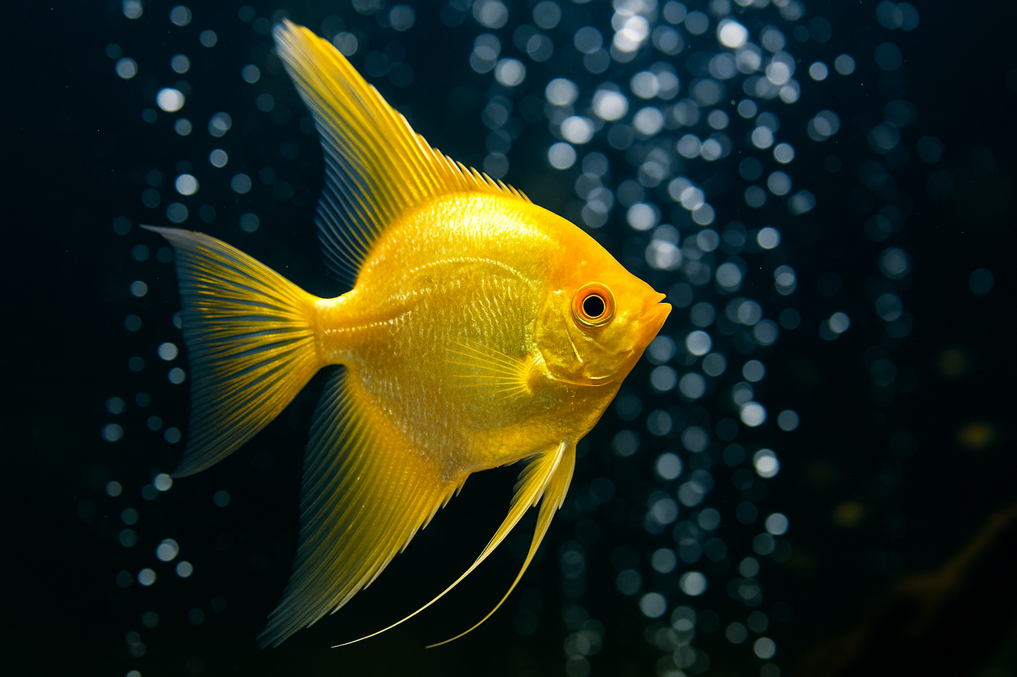 Gold Angelfish - Golden Variant Pterophyllum scalare (Bright Freshwater Cichlid)