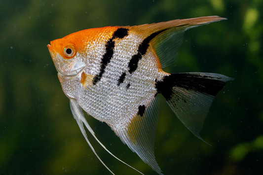 Koi Angelfish - Orange Head Pterophyllum scalare (KOI Pattern Freshwater Angel)