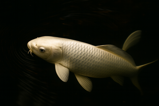 Longfin Platinum Ogon Butterfly Koi