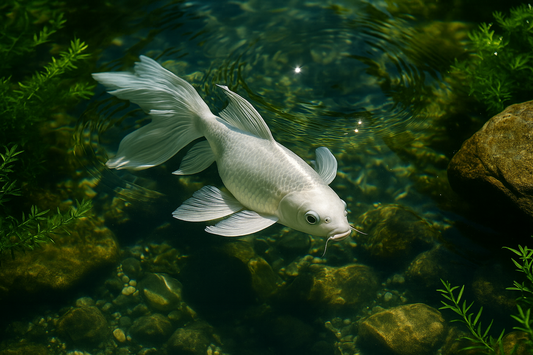 Platinum Ogon Butterfly Koi (Short body)